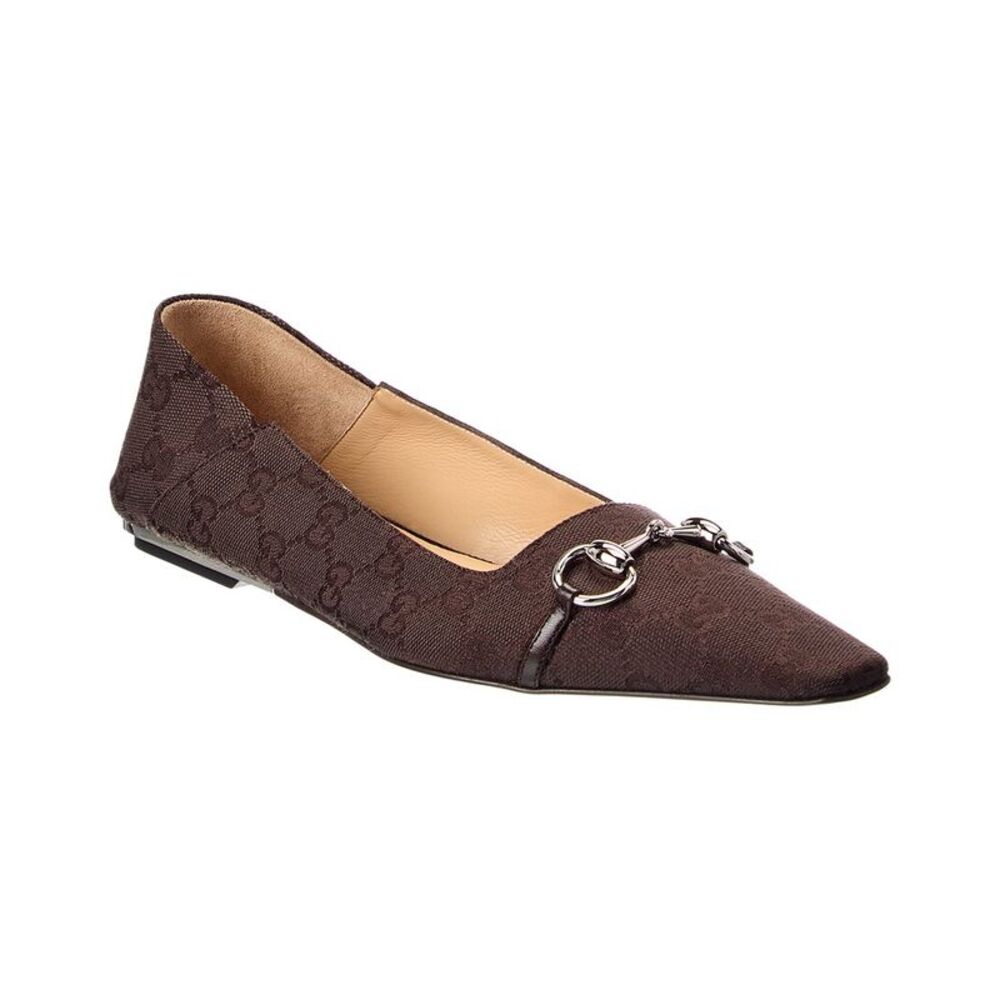 Gucci Gg Canvas Slingback Flat, Brown